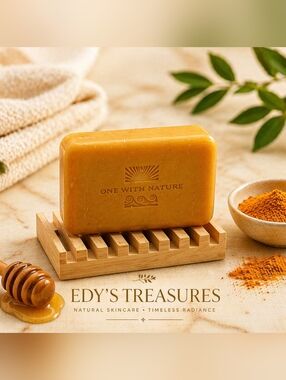 Dead Sea Minerals Turmeric Honey Soap 7oz Brightening Moisturizing Skincare Bar